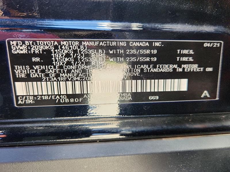 2021 TOYOTA RAV4 XLE PREMIUM 13