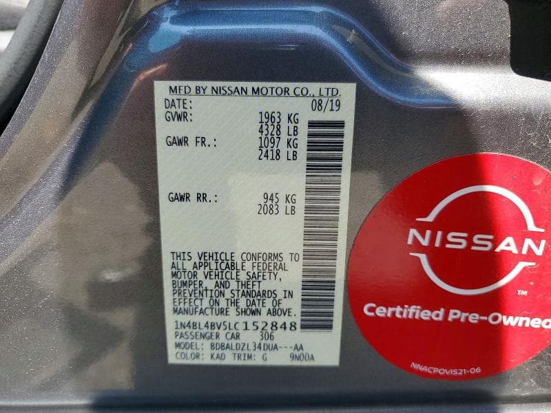 2020 NISSAN ALTIMA S 12