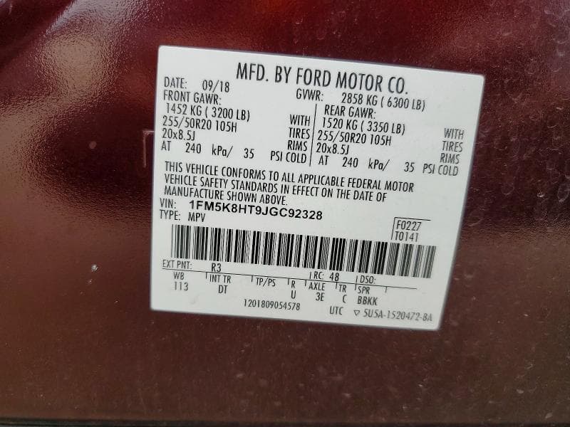 2018 FORD EXPLORER PLATINUM 13