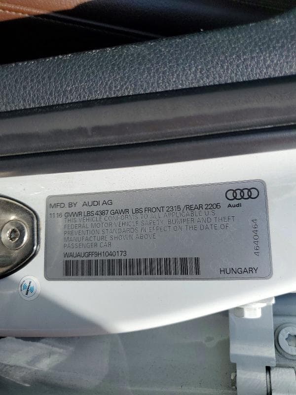 2017 AUDI A3 PREMIUM 12