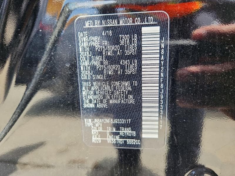 2018 NISSAN ARMADA PLATINUM 13
