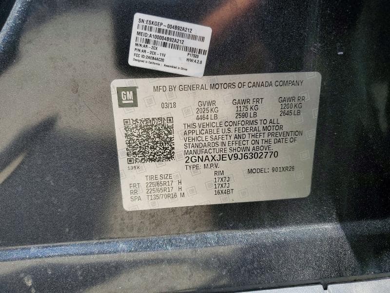 2018 CHEVROLET EQUINOX LT 14