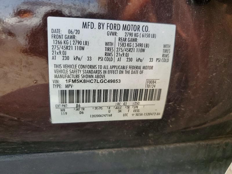 2020 FORD EXPLORER PLATINUM 12