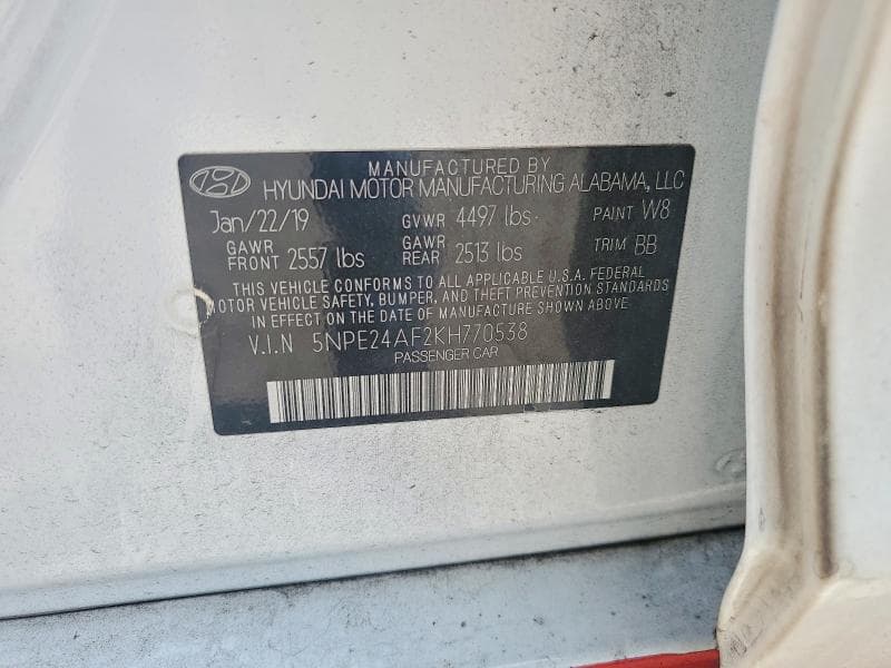 2019 HYUNDAI SONATA SE 12