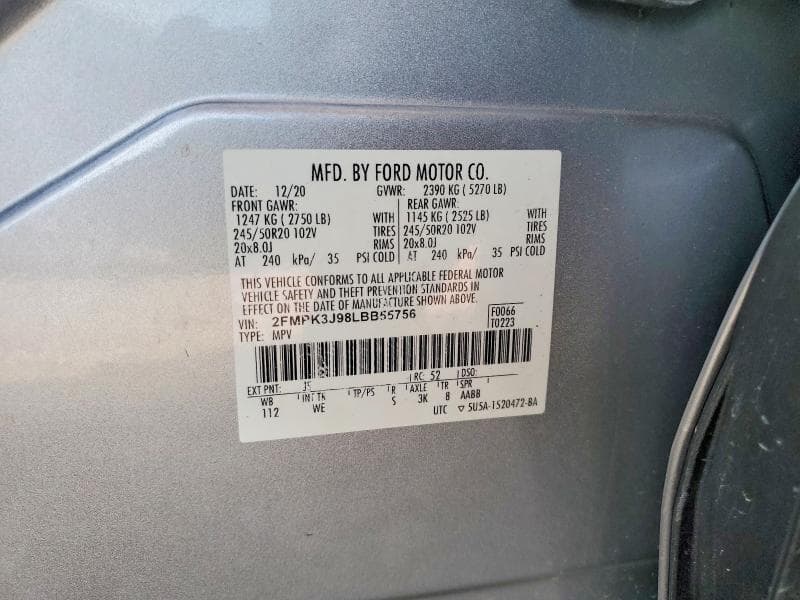 2020 FORD EDGE SEL 12