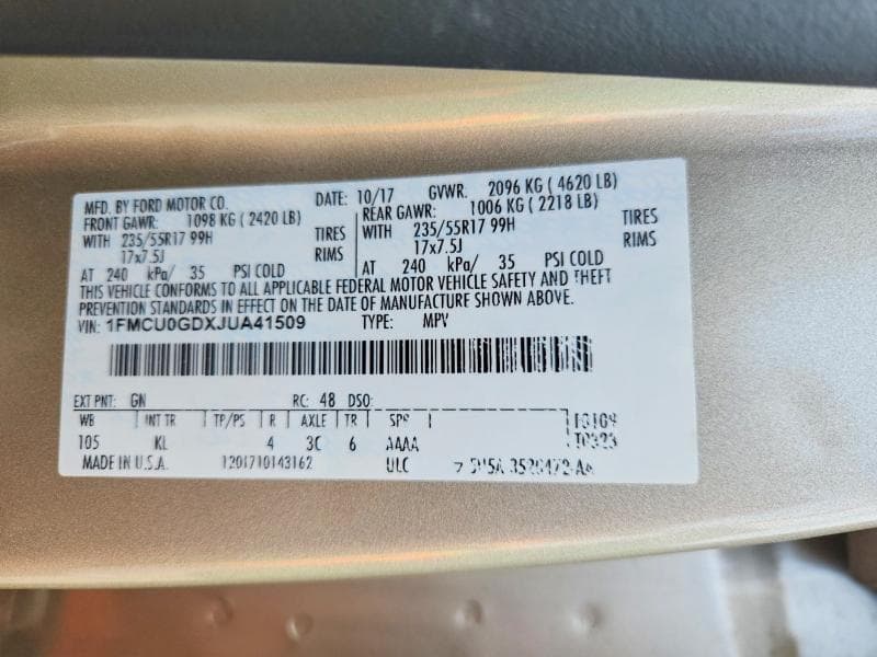 2018 FORD ESCAPE SE 13