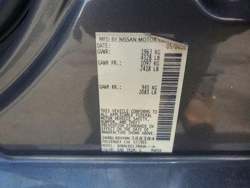 2021 NISSAN ALTIMA S 12