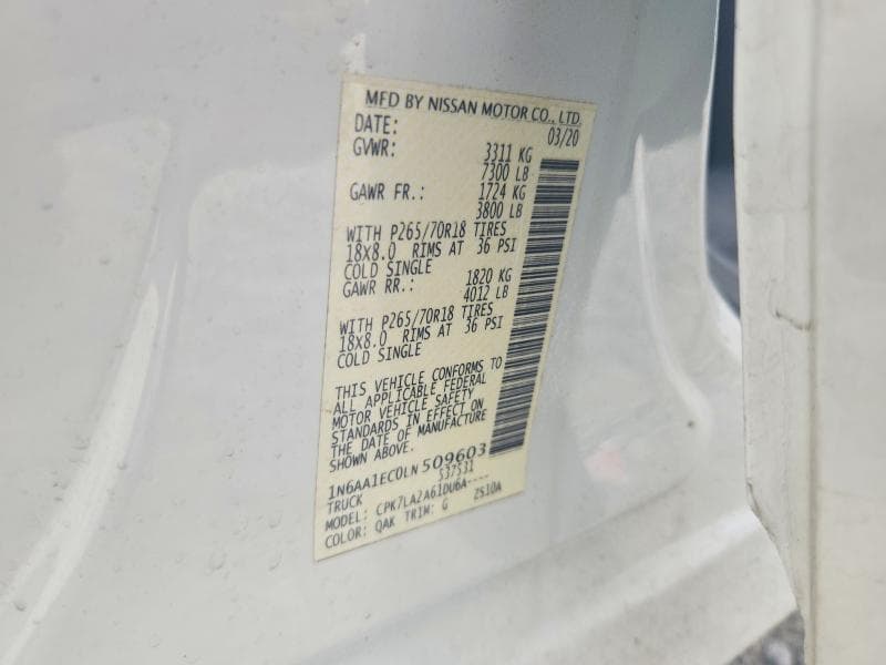 2020 NISSAN TITAN S 12
