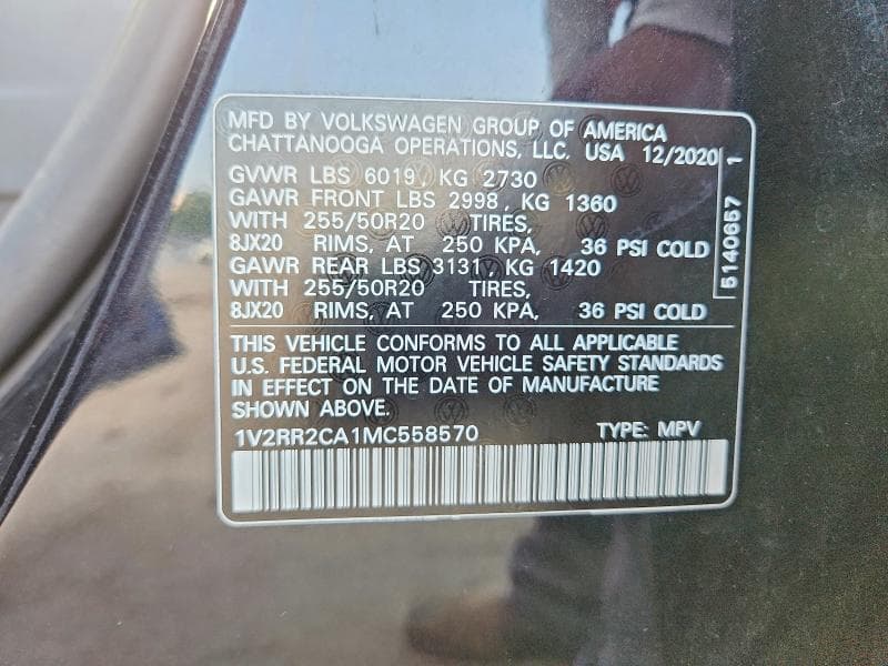 2021 VOLKSWAGEN ATLAS SE 13