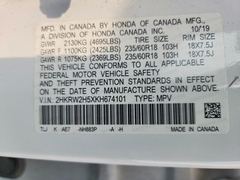2019 HONDA CR-V EX 14