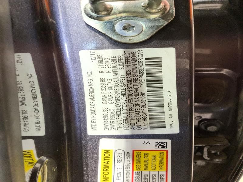 2018 HONDA ACCORD EXL 12
