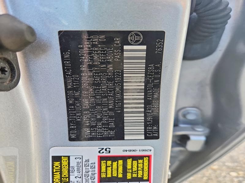 2021 TOYOTA CAMRY SE 12