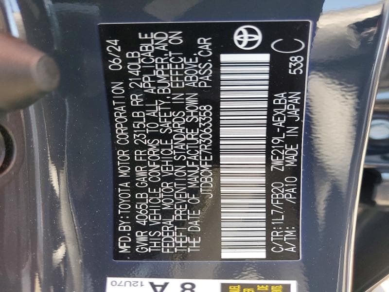 2024 TOYOTA COROLLA HYBRID LE 12