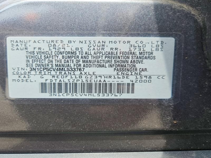 2021 NISSAN KICKS SV 12
