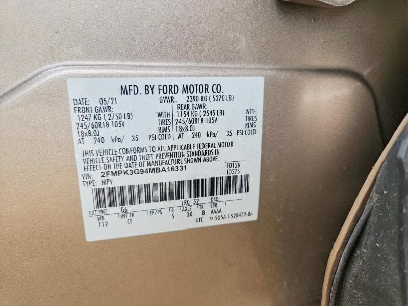 2021 FORD EDGE SE 14