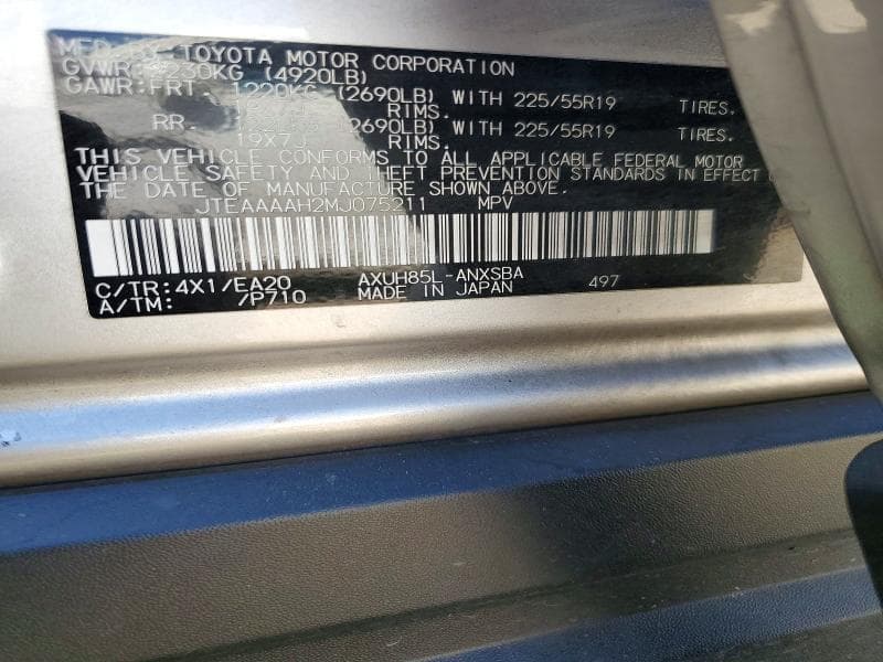 2021 TOYOTA VENZA LIMITED 13