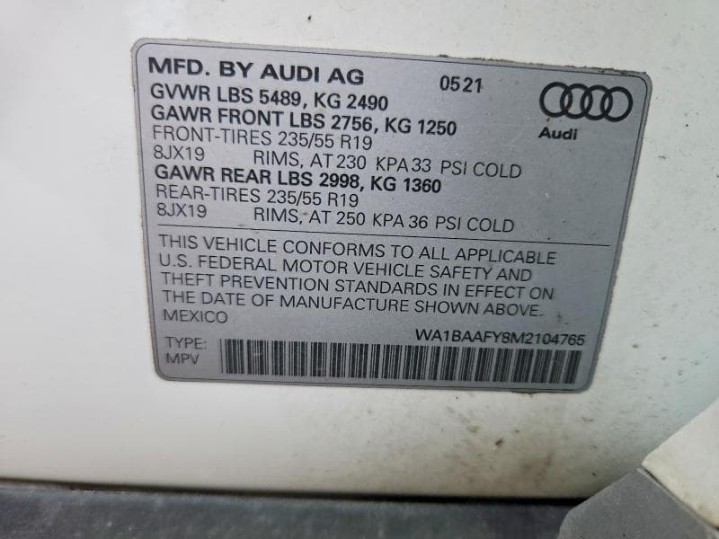 2021 AUDI Q5 PREMIUM PLUS 13