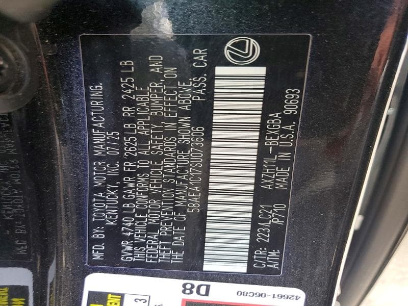 2025 LEXUS ES 300H LUXURY 12