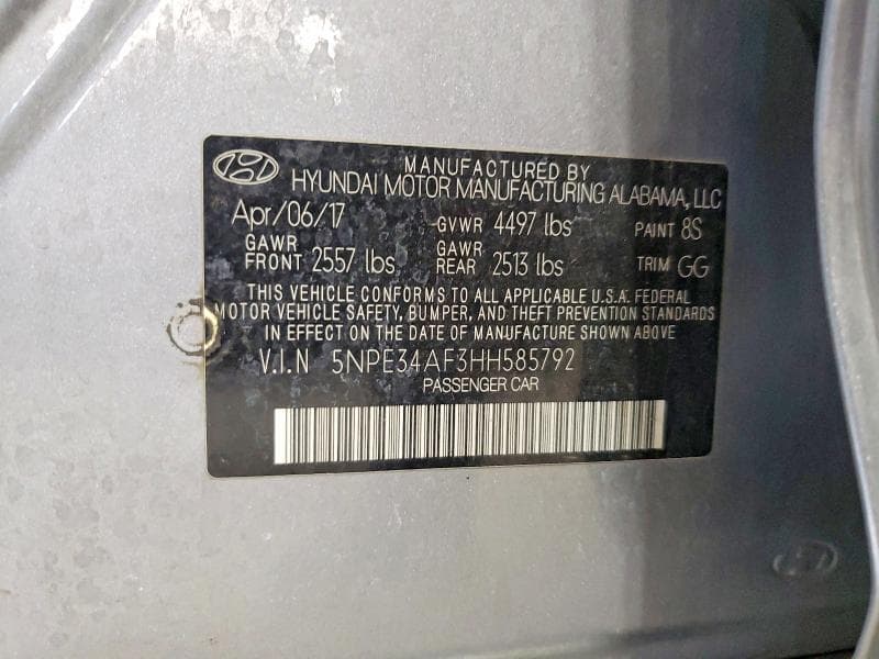 2017 HYUNDAI SONATA LIMITED 12