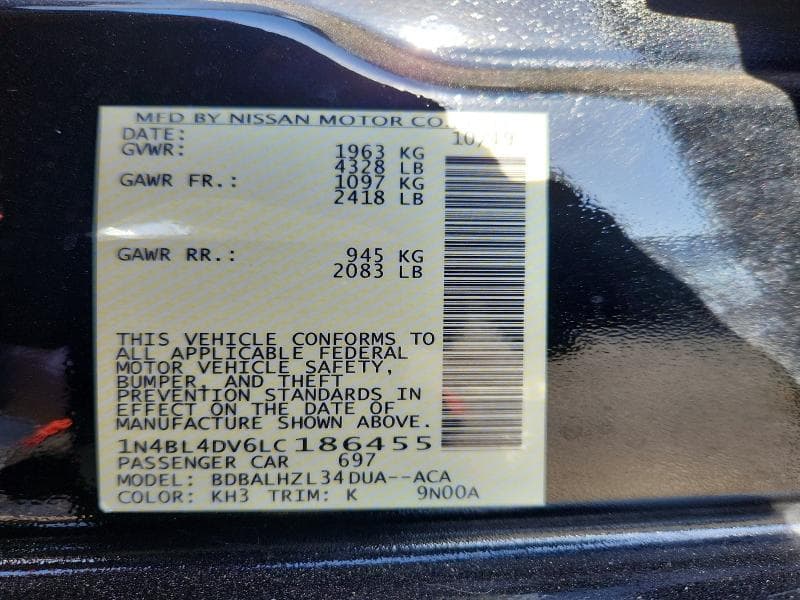 2020 NISSAN ALTIMA SV 13