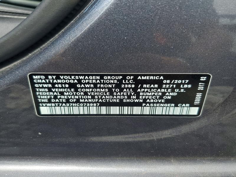 2017 VOLKSWAGEN PASSAT SE 12