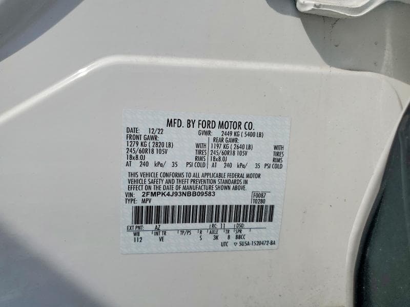 2022 FORD EDGE SEL 12