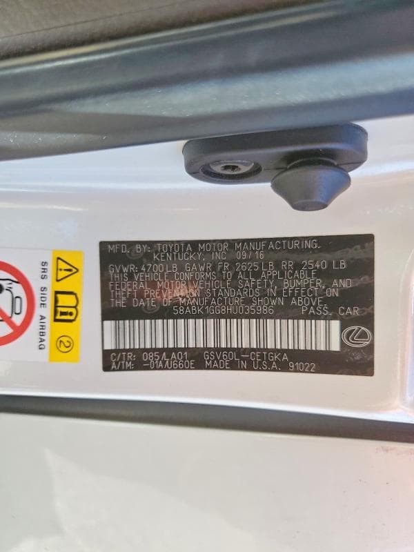 2017 LEXUS ES 350 12