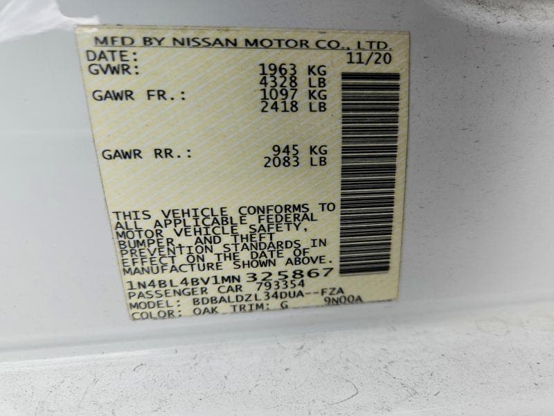 2021 NISSAN ALTIMA S 12