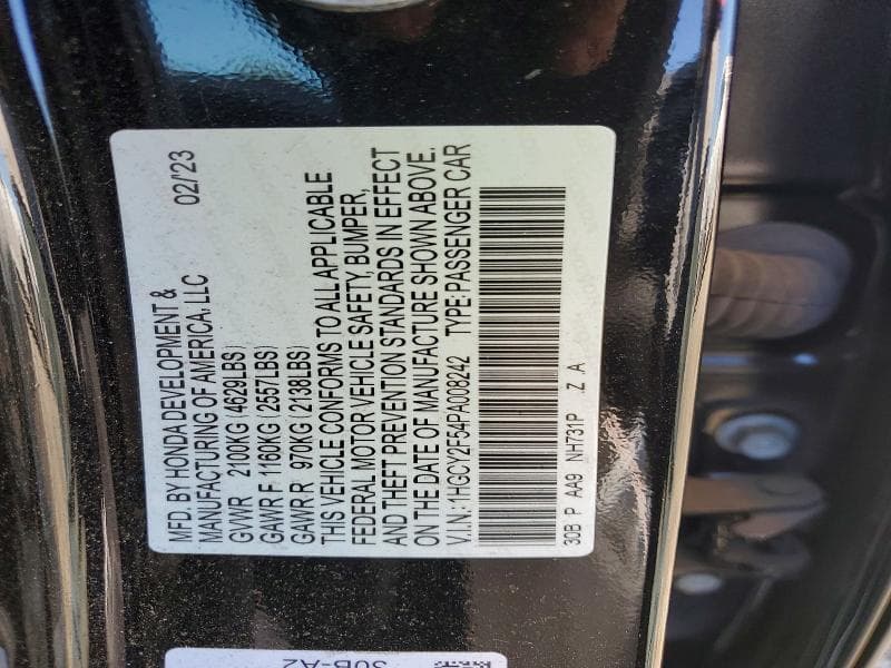 2023 HONDA ACCORD HYBRID SPORT 12