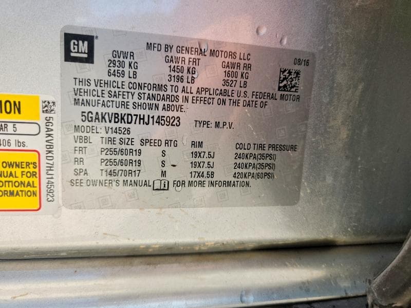 2017 BUICK ENCLAVE 13
