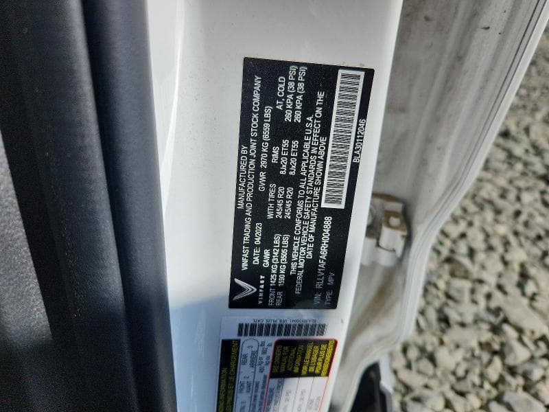 2024 VINFAST TRADING AND PRODUCTION VF 8 PLUS 12