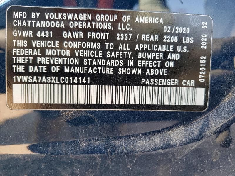 2020 VOLKSWAGEN PASSAT SE 12