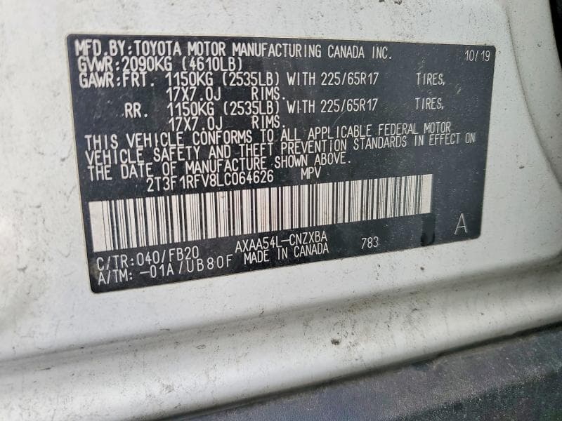 2020 TOYOTA RAV4 LE 13