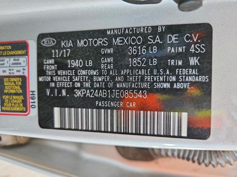 2018 KIA RIO LX/S 12