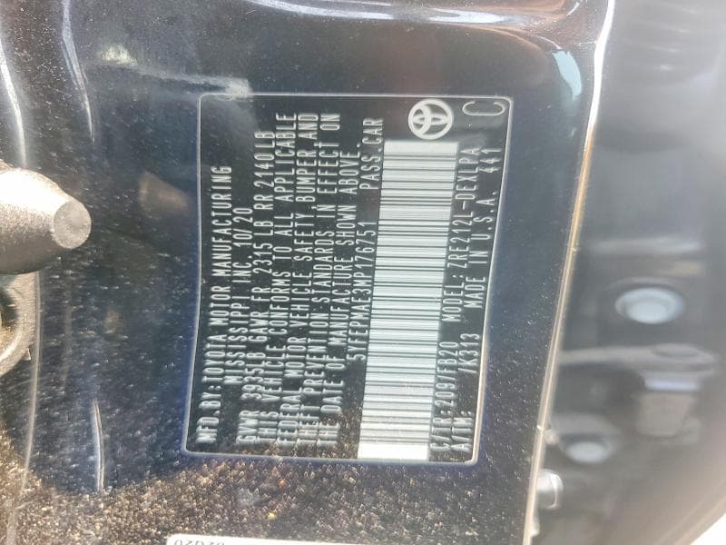 2021 TOYOTA COROLLA LE 12