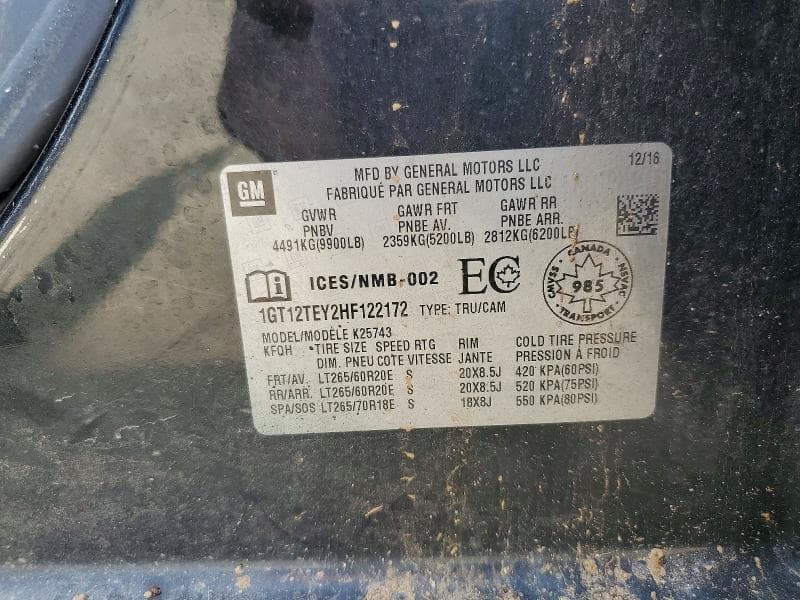 2017 GMC SIERRA K2500 SLT 12