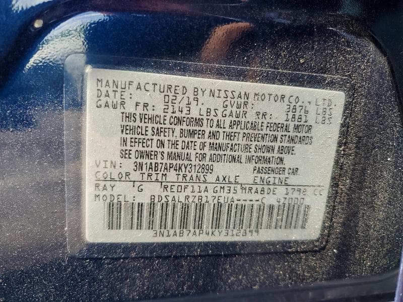 2019 NISSAN SENTRA SR 12
