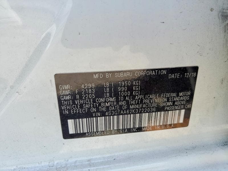 2019 SUBARU IMPREZA 12