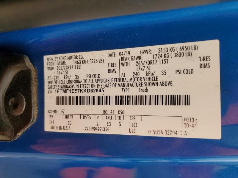 2019 FORD F150 12