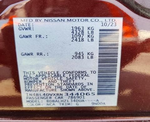 2024 NISSAN ALTIMA SV 12