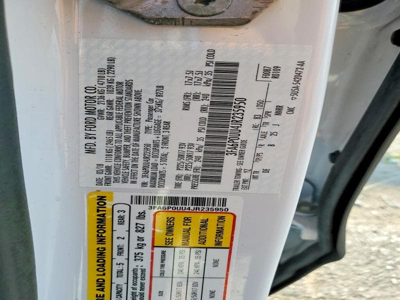 2018 FORD FUSION S HYBRID 13