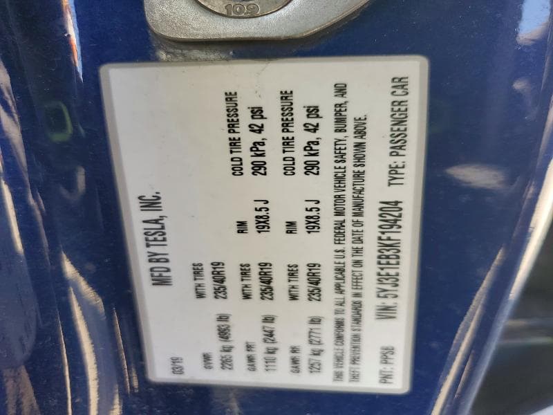 2019 TESLA MODEL 3 12