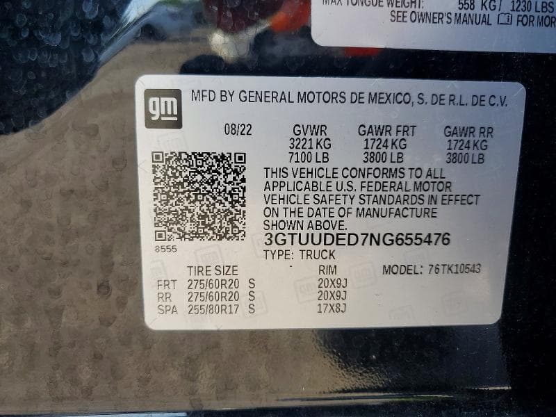 2022 GMC SIERRA K1500 SLT 12