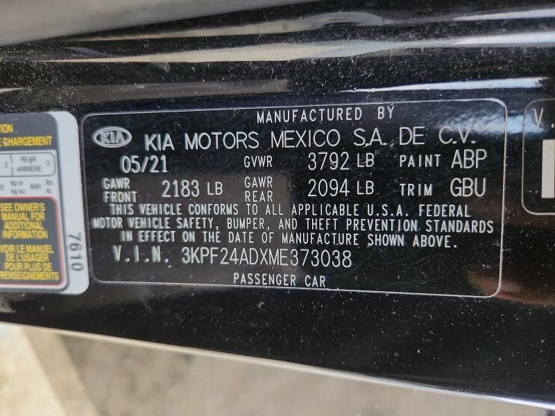 2021 KIA FORTE LXS 12