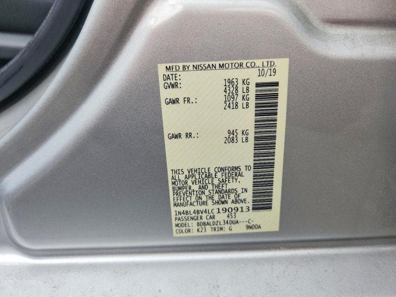 2020 NISSAN ALTIMA S 12