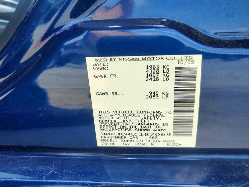 2020 NISSAN ALTIMA SR 13