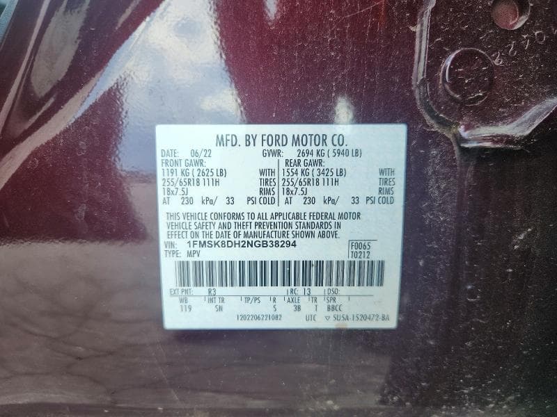 2022 FORD EXPLORER XLT 14