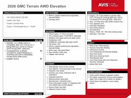 2026 GMC TERRAIN ELEVATION 13