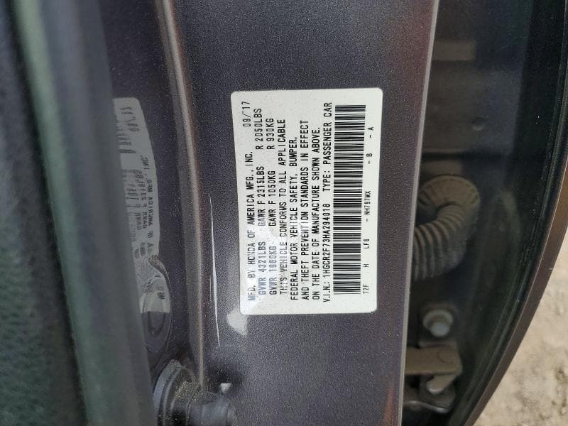 2017 HONDA ACCORD EX 12