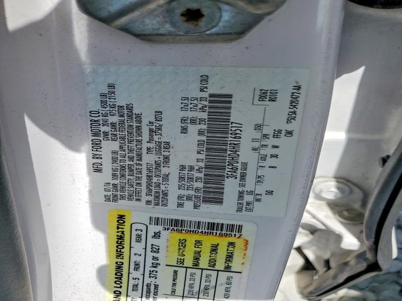 2017 FORD FUSION SE 12